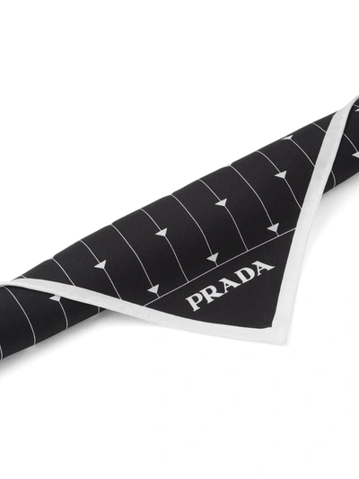 Shop Prada Printed Triangle Scarf In Black