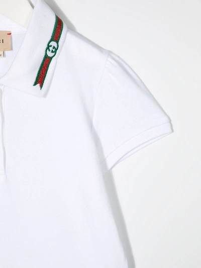 Shop Gucci Web Detail Polo Shirt In White