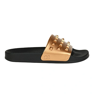 Shop Carmen Sol Franco Slides In Rose Gold