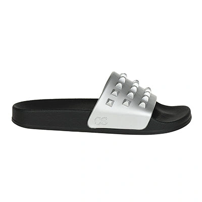 Shop Carmen Sol Franco Slides In Silver