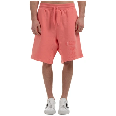 Shop Moschino Men's Shorts Bermuda Double Question Mark Slim Fit In Pink