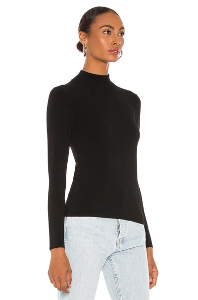 Shop Autumn Cashmere Porthole Back Mock Sweater In Black