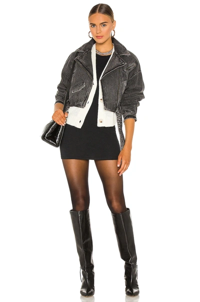 Lamarque X Revolve Dylan Jacket In Acid Wash Black