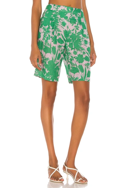 Shop Alexis Talbot Shorts In Emerald Botanical