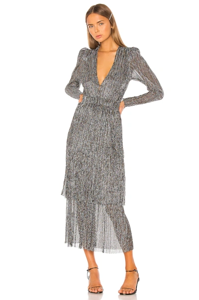 Shop Sabina Musayev Carry Dress In Multicolor Silver