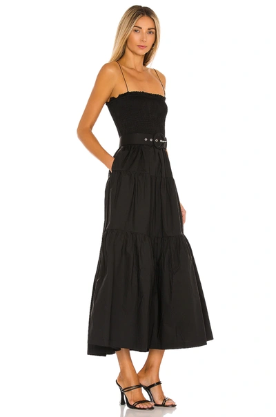 L'academie The Nour Midi Dress In Black
