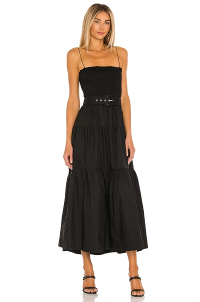 Shop L'academie The Nour Midi Dress In Black