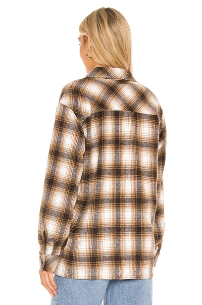 Shop Lamarque X Revolve Storm Plaid Shirt Jacket In Tan Multi