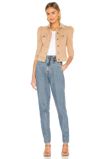 Retroféte Ada Cropped Denim Jacket In Camel