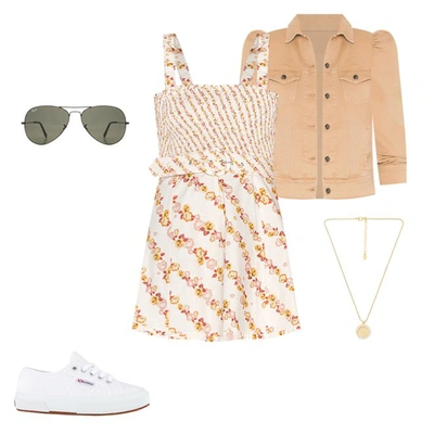 Retroféte Ada Cropped Denim Jacket In Camel