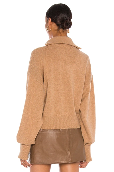 Shop Marissa Webb Wesley Boyfriend Front Zip Sweater In Camel