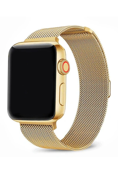 Shop Posh Tech Stainless Steel Band For Apple Watch Series 1, 2, 3, 4, 5 In Gold
