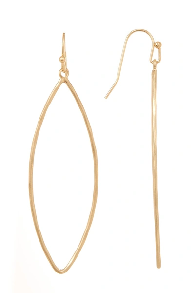 Shop Melrose And Market Hammered Marquise Drop Earrings In Gold