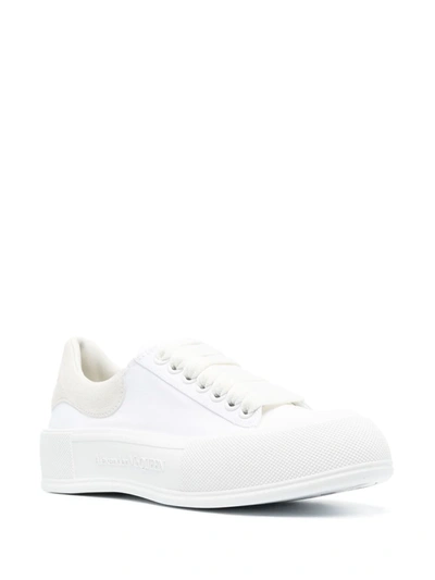 Shop Alexander Mcqueen Deck Lace-up Sneakers In White