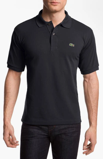 Shop Lacoste L1212 Regular Fit Pique Polo In Black