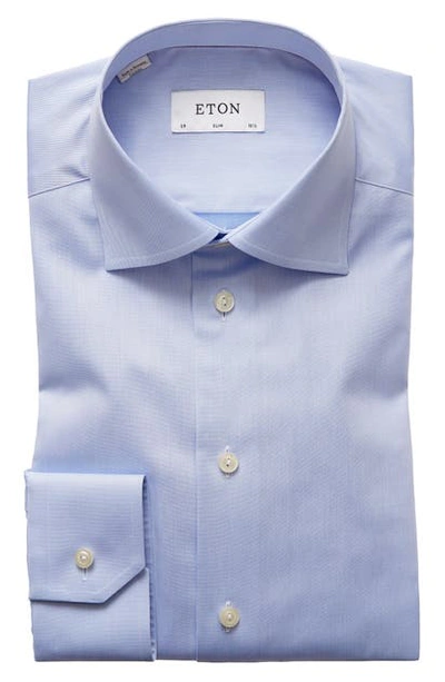 Shop Eton Slim Fit Twill Dress Shirt In Blue