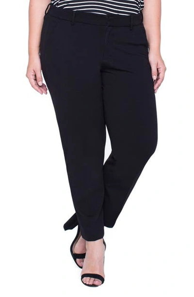 Shop Liverpool Kelsey Ponte Knit Trousers In Black