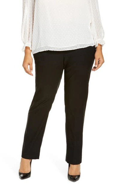 Shop Nic + Zoe 'wonder Stretch' High Rise Straight Leg Pants In Black Onyx