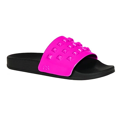 Shop Carmen Sol Franco Slides In Fuchsia