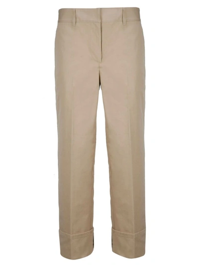 Shop Prada Women's Beige Cotton Pants