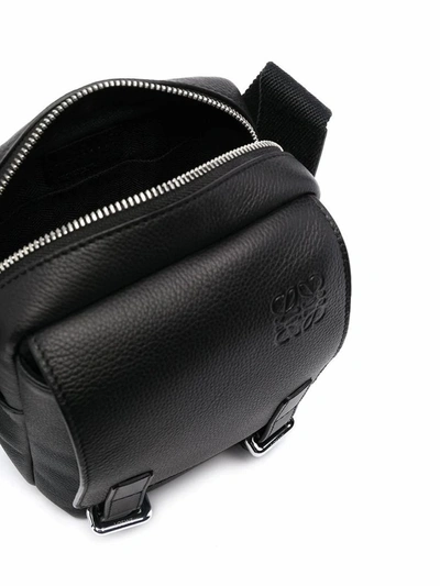 Shop Loewe Men's Black Leather Messenger Bag