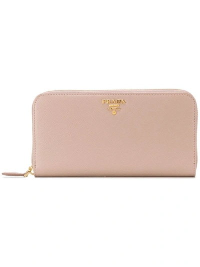 Shop Prada Women's Pink Leather Wallet