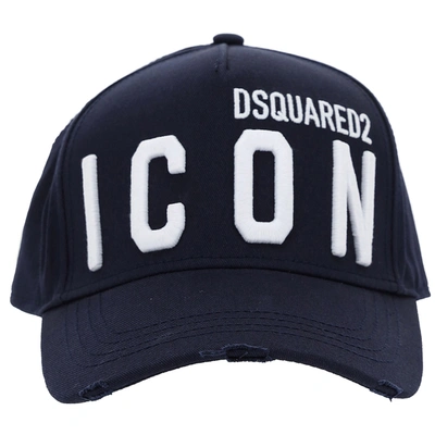 Shop Dsquared2 Adjustable Men's Cotton Hat Baseball Cap  Icon In Blue