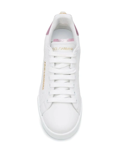 Shop Dolce E Gabbana Women's White Leather Sneakers