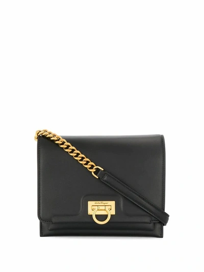 Shop Ferragamo Salvatore  Women's Black Leather Shoulder Bag