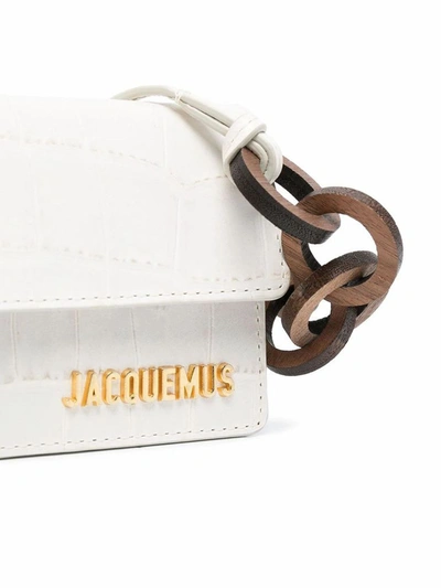 Shop Jacquemus Women's White Leather Shoulder Bag