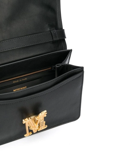 Shop Moschino Women's Black Leather Shoulder Bag
