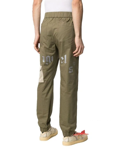 Shop Palm Angels Men's Green Cotton Pants