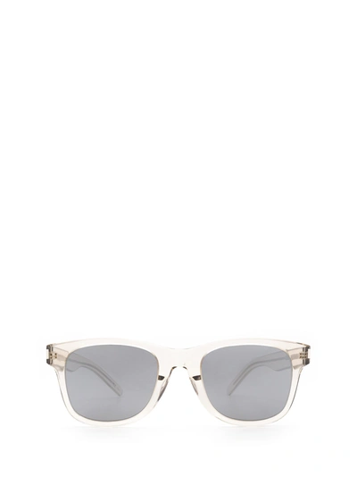 Shop Saint Laurent Eyewear Rectangular Frame Sunglasses In Transparent