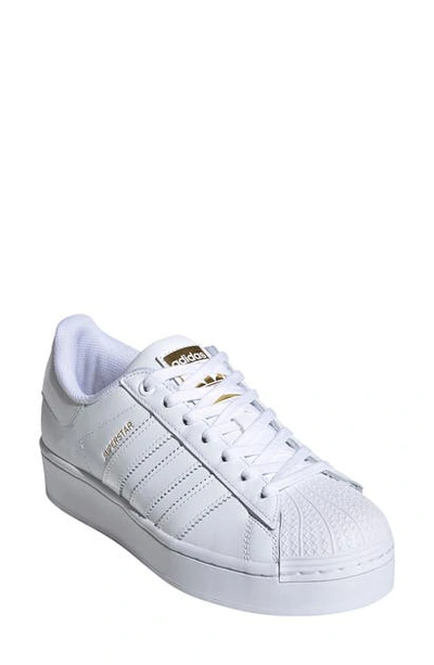 Shop Adidas Originals Superstar Bold Sneaker In White/ White/ Gold