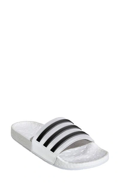 Shop Adidas Originals Adilette Boost Sport Slide In White/ Black/ White