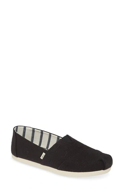 Shop Toms Alpargata Slip-on In Black Heritage Canvas