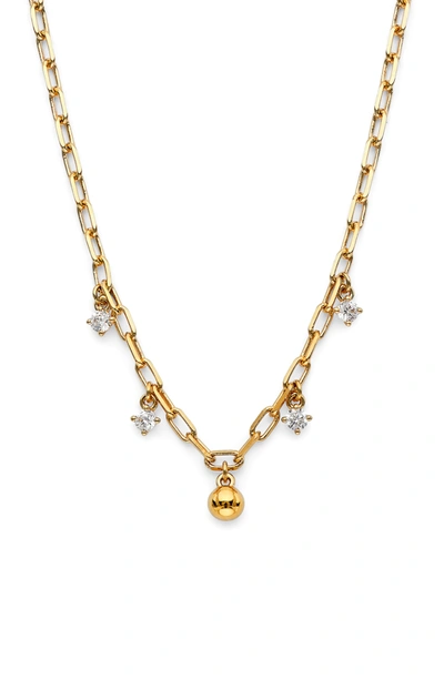 Shop Ajoa Lala Ball Station Chain Link Necklace In Gold