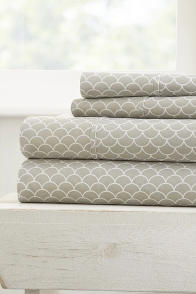 Shop Ienjoy Home Premium Ultra Soft Scallops Pattern 4-piece Bed Sheet Set In Gray