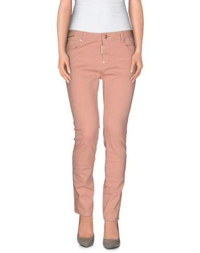 Shop Dsquared2 Denim Pants In Salmon Pink