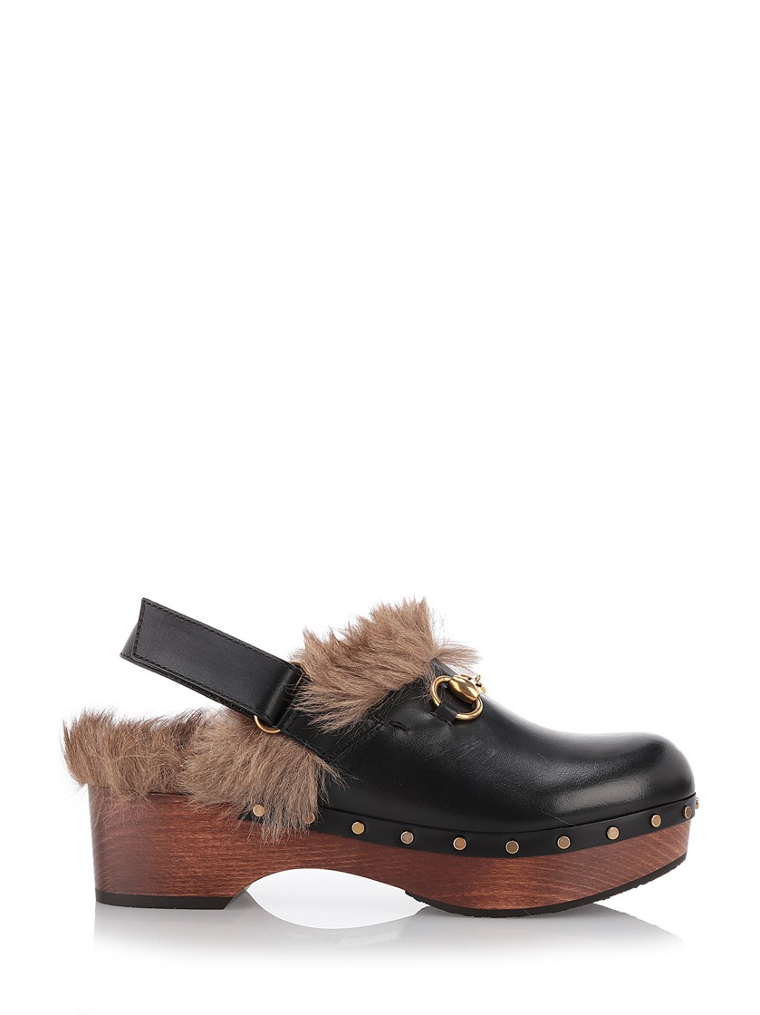 gucci fur lined clogs