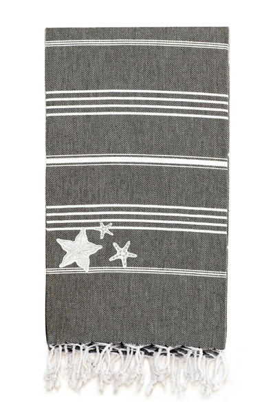 Shop Linum Home 100% Turkish Cotton Lucky In Black