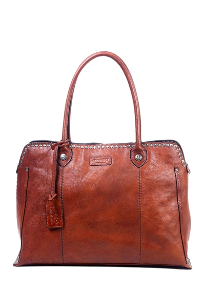 Shop Old Trend Soul Stud Leather Satchel Bag In Cognac
