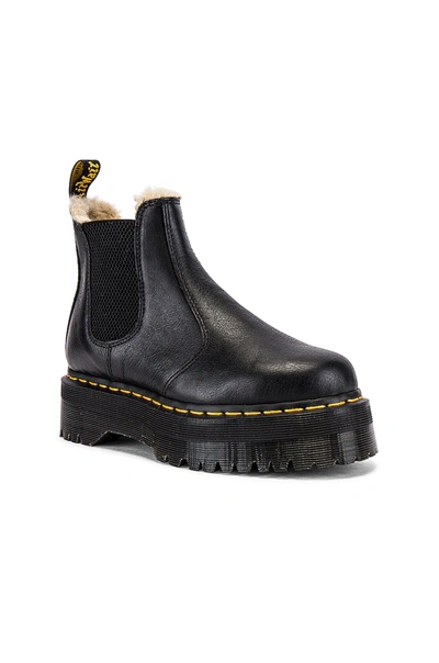 Shop Dr. Martens' 2976 Quad Faux Fur Lined Boot In Black & Natural