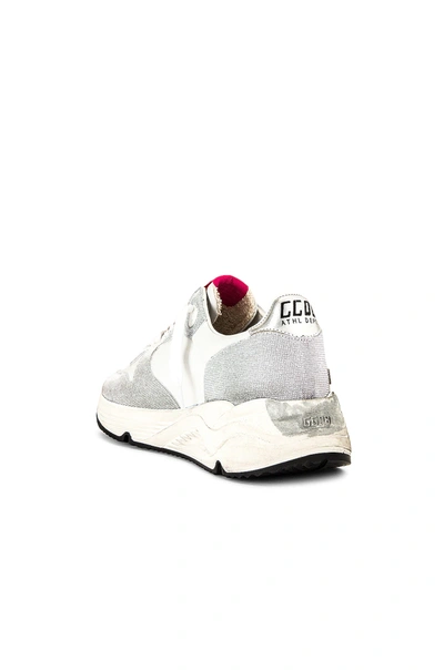 Shop Golden Goose Running Sneaker In Silver, White & Black