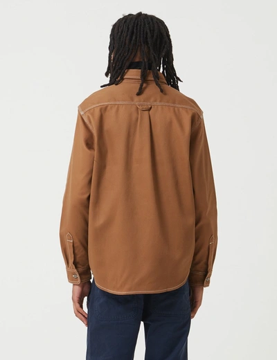 Shop Carhartt -wip Chalk Shirt Jacket (regular Fit) In Brown