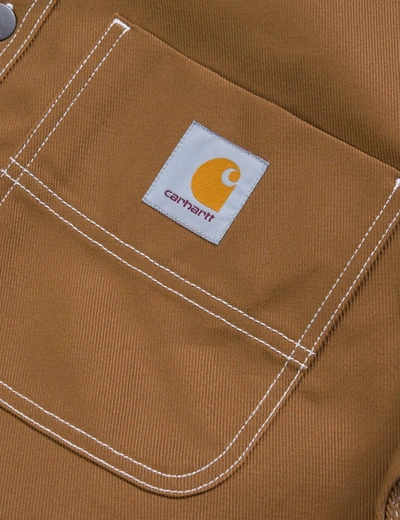 Shop Carhartt -wip Chalk Shirt Jacket (regular Fit) In Brown