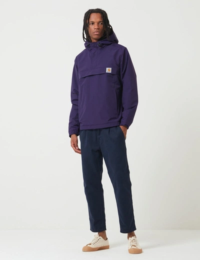 Shop Carhartt -wip Nimbus Half-zip Jacket (fleece Lined) In Purple