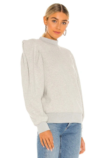 Shop Agolde Folded Sleeve Sweatshirt In Grey Heather