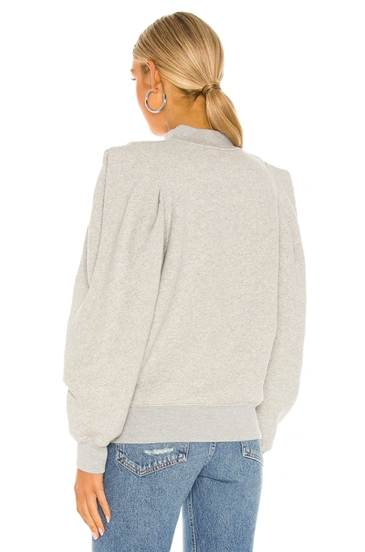 Shop Agolde Folded Sleeve Sweatshirt In Grey Heather