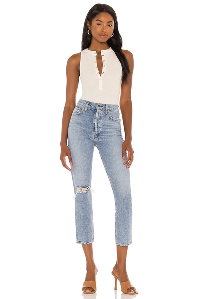 Shop Agolde Riley High Rise Straight Crop In Endeavor